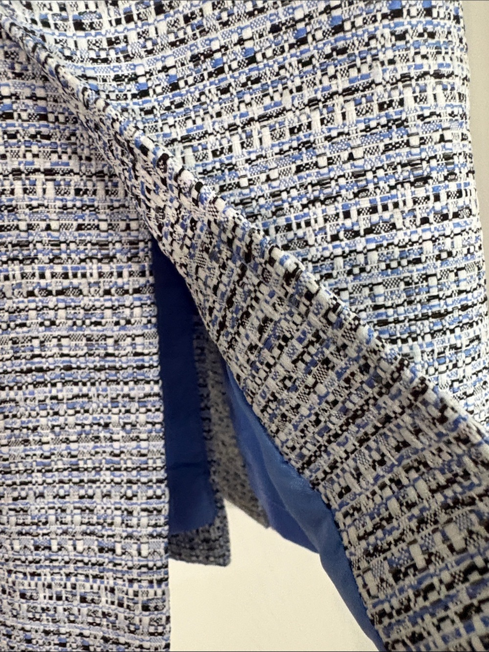 Kasper Blue and White Tweed Pencil Skirt - Picture 3 of 7